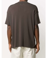 Мужская темно-коричневая рубашка с коротким рукавом от Nanushka