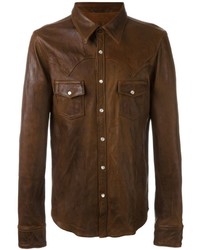 Мужская темно-коричневая рубашка от Dolce & Gabbana