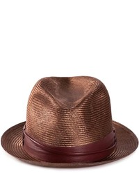 Мужская темно-коричневая соломенная шляпа
