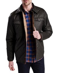 Темно-коричневая стеганая куртка-рубашка
