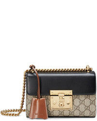 Женская темно-коричневая сумка из плотной ткани от Gucci