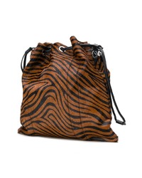 Темно-коричневая сумка через плечо из плотной ткани с принтом от Sonia Rykiel