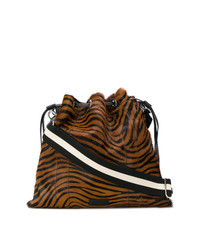 Темно-коричневая сумка через плечо из плотной ткани с принтом от Sonia Rykiel