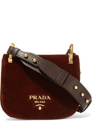 Темно-коричневая сумка через плечо от Prada