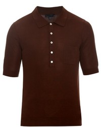 Темно-коричневая футболка-поло