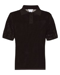Мужская темно-коричневая футболка-поло в сеточку от Bottega Veneta