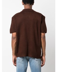 Мужская темно-коричневая футболка-поло с вышивкой от Flaneur Homme