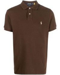 Мужская темно-коричневая футболка-поло с вышивкой от Polo Ralph Lauren
