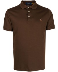 Мужская темно-коричневая футболка-поло с вышивкой от Polo Ralph Lauren