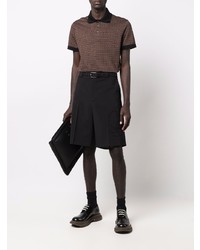 Мужская темно-коричневая футболка-поло с принтом от Salvatore Ferragamo