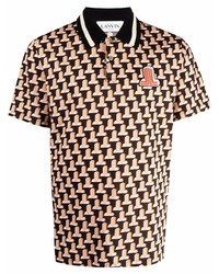 Мужская темно-коричневая футболка-поло с принтом от Lanvin