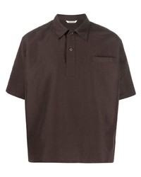 Мужская темно-коричневая футболка-поло от Auralee