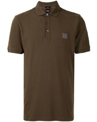 Мужская темно-коричневая футболка-поло от BOSS