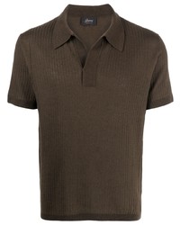 Мужская темно-коричневая футболка-поло от Brioni