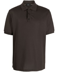 Мужская темно-коричневая футболка-поло от Brioni