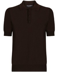 Мужская темно-коричневая футболка-поло от Dolce & Gabbana