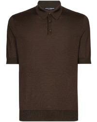 Мужская темно-коричневая футболка-поло от Dolce & Gabbana