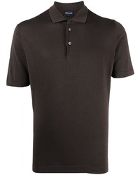 Мужская темно-коричневая футболка-поло от Drumohr