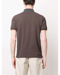 Мужская темно-коричневая футболка-поло от Sun 68