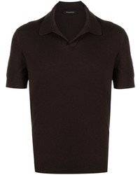 Мужская темно-коричневая футболка-поло от Ermenegildo Zegna