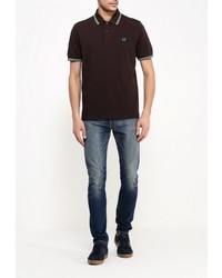 Мужская темно-коричневая футболка-поло от Fred Perry