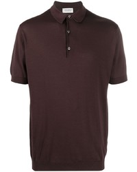 Мужская темно-коричневая футболка-поло от John Smedley