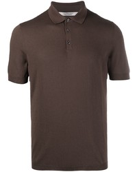 Мужская темно-коричневая футболка-поло от La Fileria For D'aniello