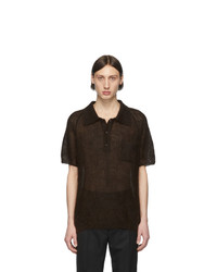 Мужская темно-коричневая футболка-поло от Maison Margiela