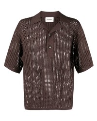 Мужская темно-коричневая футболка-поло от Nanushka