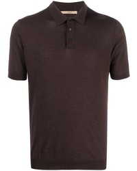 Мужская темно-коричневая футболка-поло от Nuur