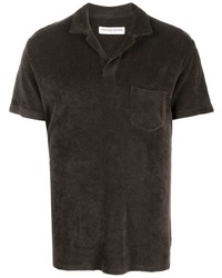 Мужская темно-коричневая футболка-поло от Orlebar Brown