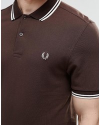 Мужская темно-коричневая футболка-поло от Fred Perry