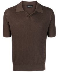 Мужская темно-коричневая футболка-поло от Roberto Collina