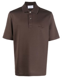 Мужская темно-коричневая футболка-поло от Salvatore Ferragamo