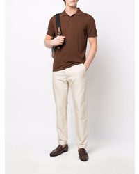 Мужская темно-коричневая футболка-поло от Corneliani