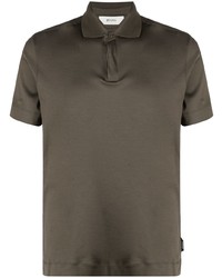 Мужская темно-коричневая футболка-поло от Z Zegna