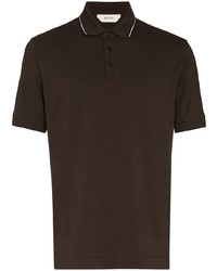 Мужская темно-коричневая футболка-поло от Z Zegna