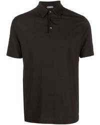 Мужская темно-коричневая футболка-поло от Zanone