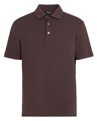 Мужская темно-коричневая футболка-поло от Zegna