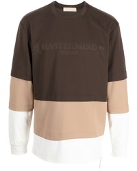 Мужская темно-коричневая футболка с длинным рукавом с принтом от Mastermind World