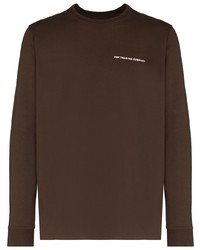 Мужская темно-коричневая футболка с длинным рукавом от Pop Trading Company