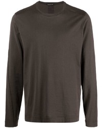 Мужская темно-коричневая футболка с длинным рукавом от Transit