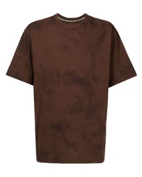 Мужская темно-коричневая футболка с круглым вырезом с принтом тай-дай от Ziggy Chen