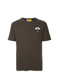 Мужская темно-коричневая футболка с круглым вырезом с принтом от Geym