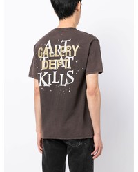 Мужская темно-коричневая футболка с круглым вырезом с принтом от GALLERY DEPT.