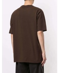 Мужская темно-коричневая футболка с круглым вырезом с принтом от Undercover