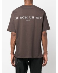 Мужская темно-коричневая футболка с круглым вырезом с принтом от Ih Nom Uh Nit