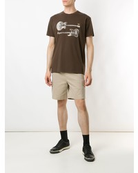 Мужская темно-коричневая футболка с круглым вырезом с принтом от OSKLEN
