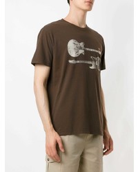 Мужская темно-коричневая футболка с круглым вырезом с принтом от OSKLEN
