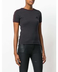 Женская темно-коричневая футболка с круглым вырезом с принтом от Yeezy